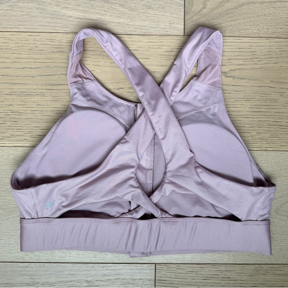 Fabletics Ellie Zip-Up No Bounce Sports Bra Light Mauve High Impact Size XL - Picture 2 of 7